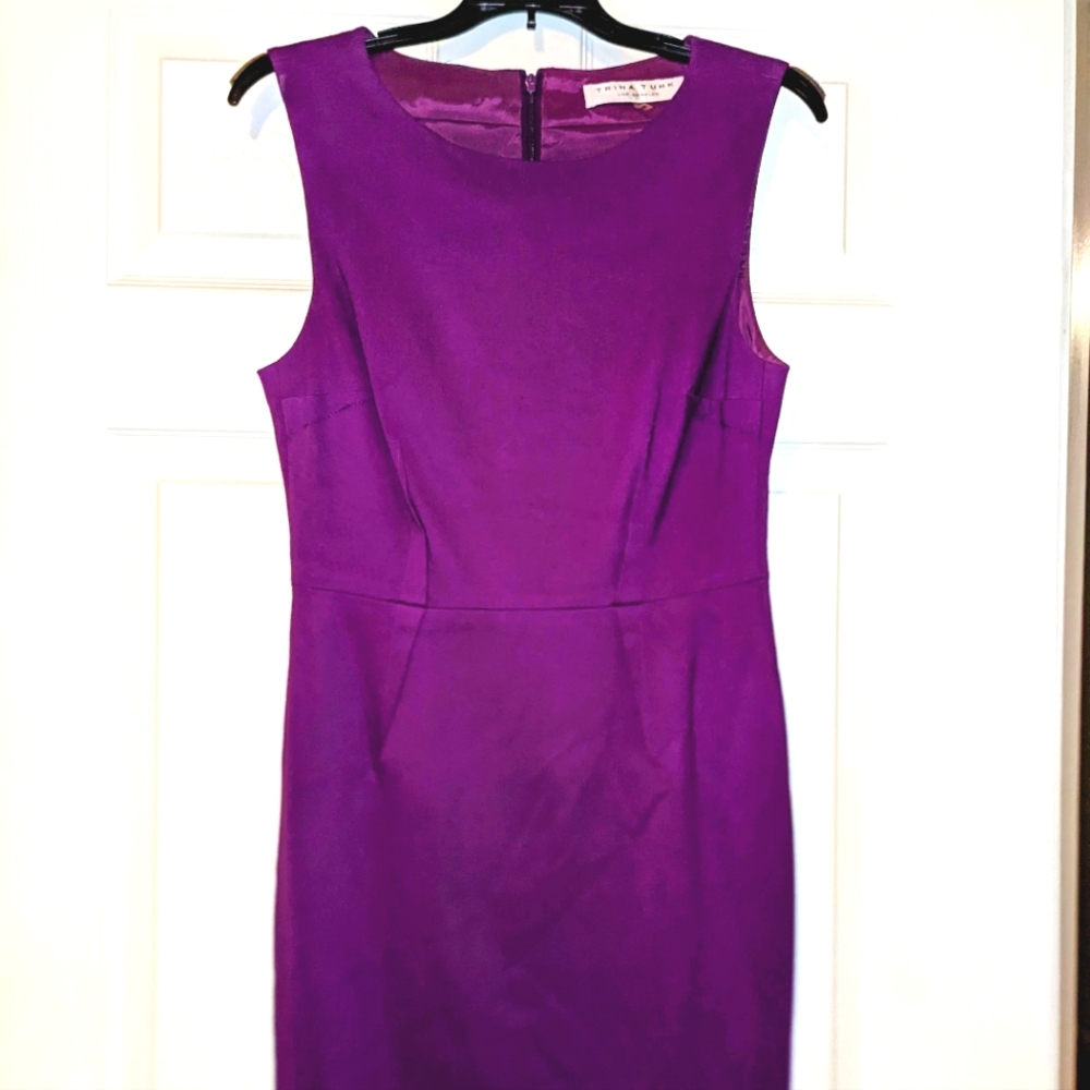 Like New- Trina Turk purple pointe knit dress